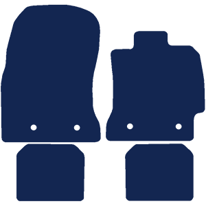 Toyota GT86 2012+ Car Mats // Black Motor, Blue Trim, Carpet Heelpad