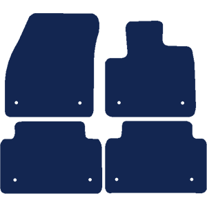 Land Rover Range Rover Evoque Auto 2019+ Car Mats (8 clips) // Grey Elite, Light Grey White Stitch Trim, No Heelpad